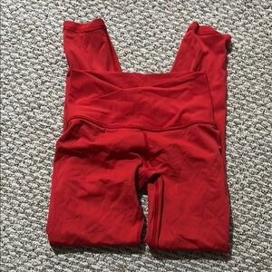 Red High-Waisted Leggings